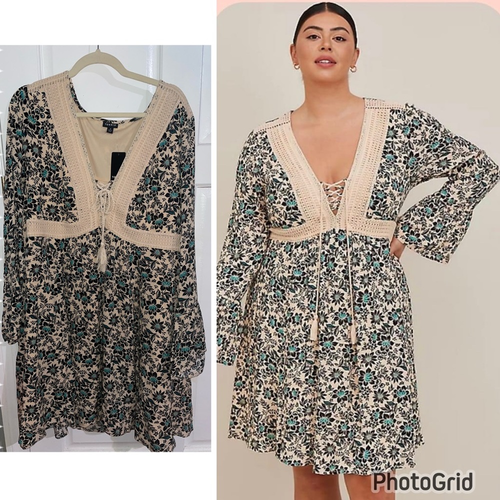 Torrid crochet detail boho dress nwt